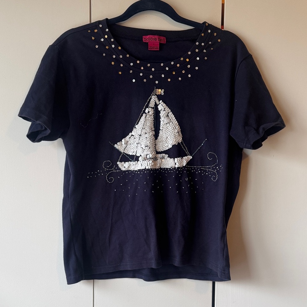 Bobbie Bell Tee with Sailboat Design